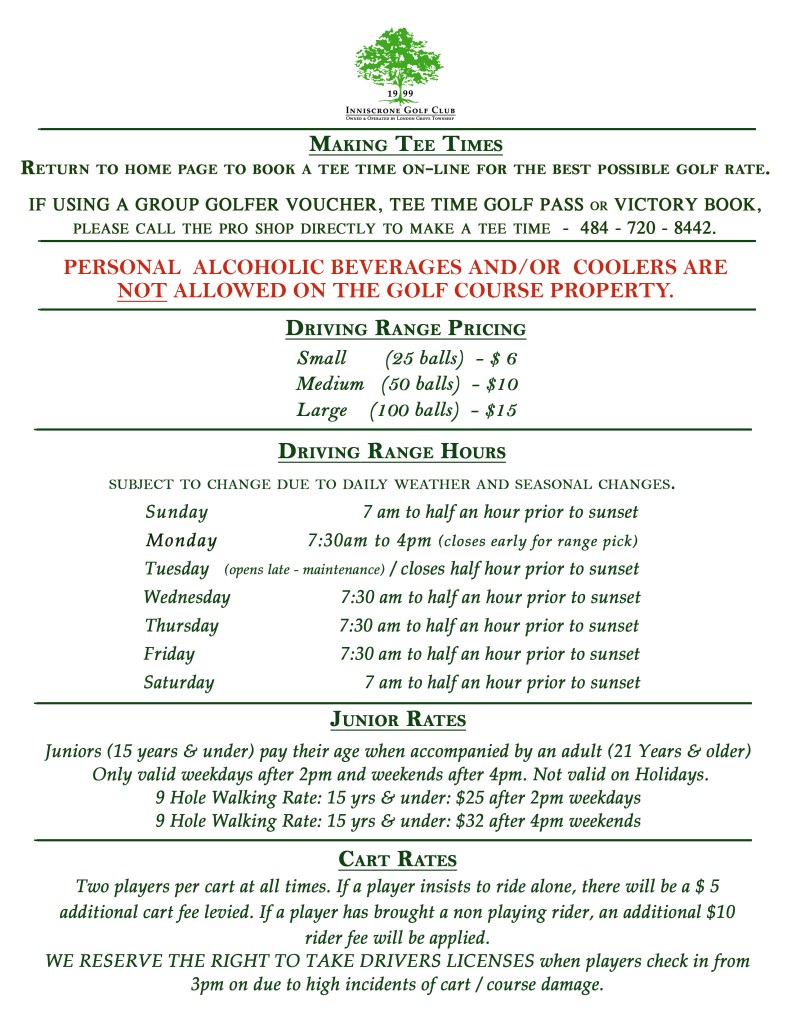 2022 Rates Inniscrone Golf Club 2022 Rates Inniscrone Golf Club
